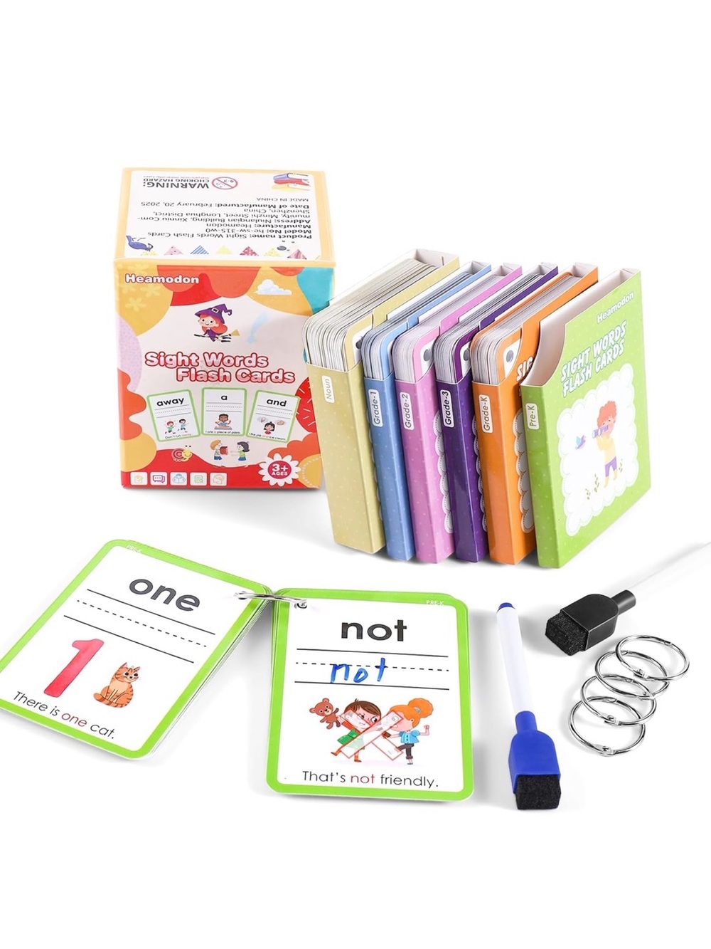LIKE NEW! Sight Words Flash Cards 220 Words Learning Set Pre-K to Grade 3